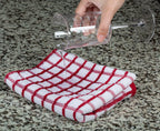Premium Dish Towels for Kitchen with Hanging Loop 8 Pack 16x26 inch Red Color