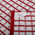 Premium Dish Towels for Kitchen with Hanging Loop 8 Pack 16x26 inch Red Color
