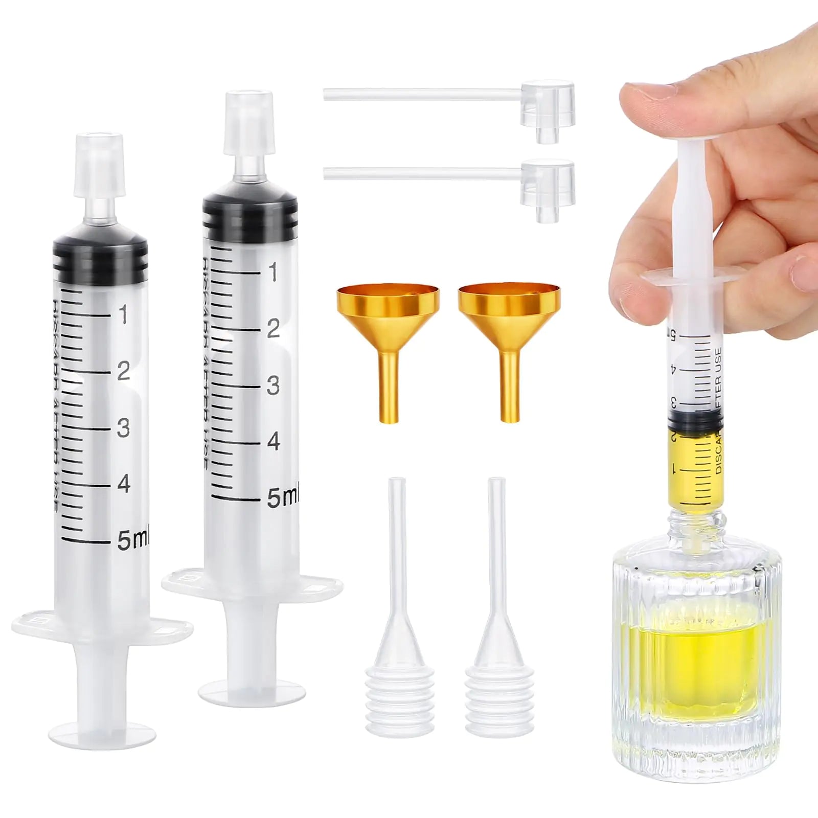 Segbeauty Perfume Refill Pump Tools 8pcs Perfume Dispenser Transfer Tools Kit Include 2 Funnel for Refill 2 Clear Pump and Dropper 5ml Plastic Perfume Extractor Refill Tool for Cologne